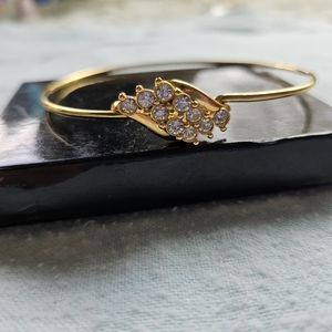 Vintage Avon Goldtone Rhinestone Crescent Cocktail Bracelet